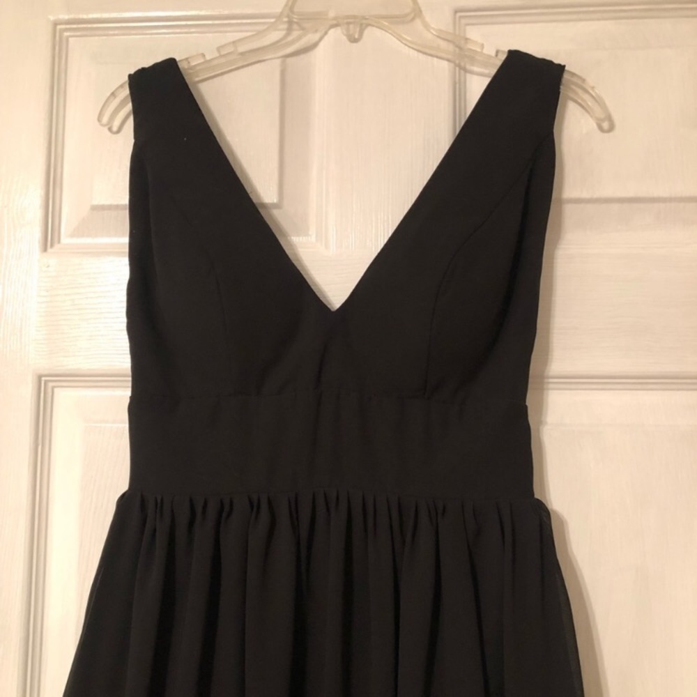 Black bridesmaid dress, taken in to fit size 2